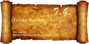Toldy Gordon névjegykártya