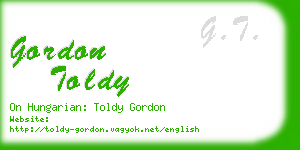 gordon toldy business card